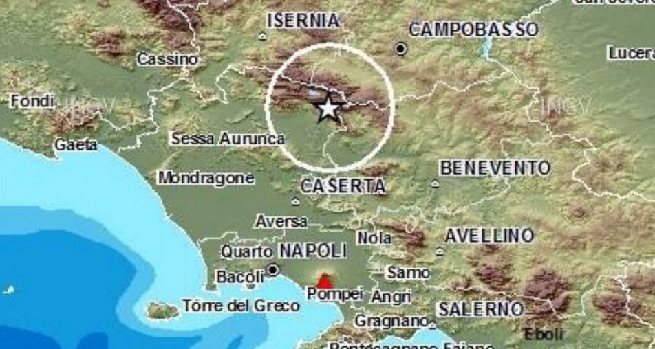 Terremoto nell'alto Casertano: due lievi scosse nella notte