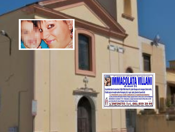 Funerali di Imma Villani, anche i manifesti per Pasquale Vitiello fuori la chiesa
