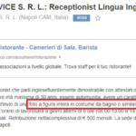 Annuncio di lavoro a Napoli