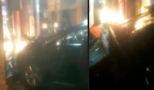 Auto si schianta nella vetrina di un pub in via Epomeo