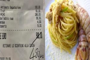 Cena a base di pesce a 508 euro