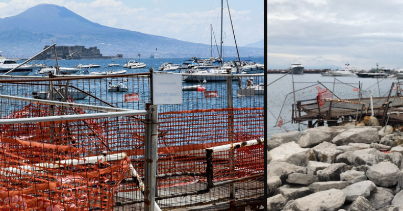 Crolla il molo di Mergellina, abbandonato da anni era in attesa di un restyling