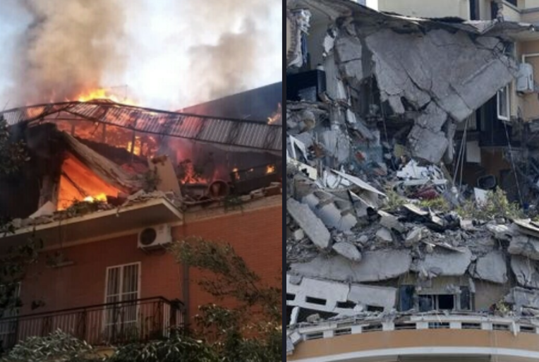 Crolla una palazzina a Roma dopo un incendio