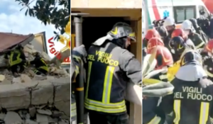 Estratta viva la donna sepolta dalle macerie