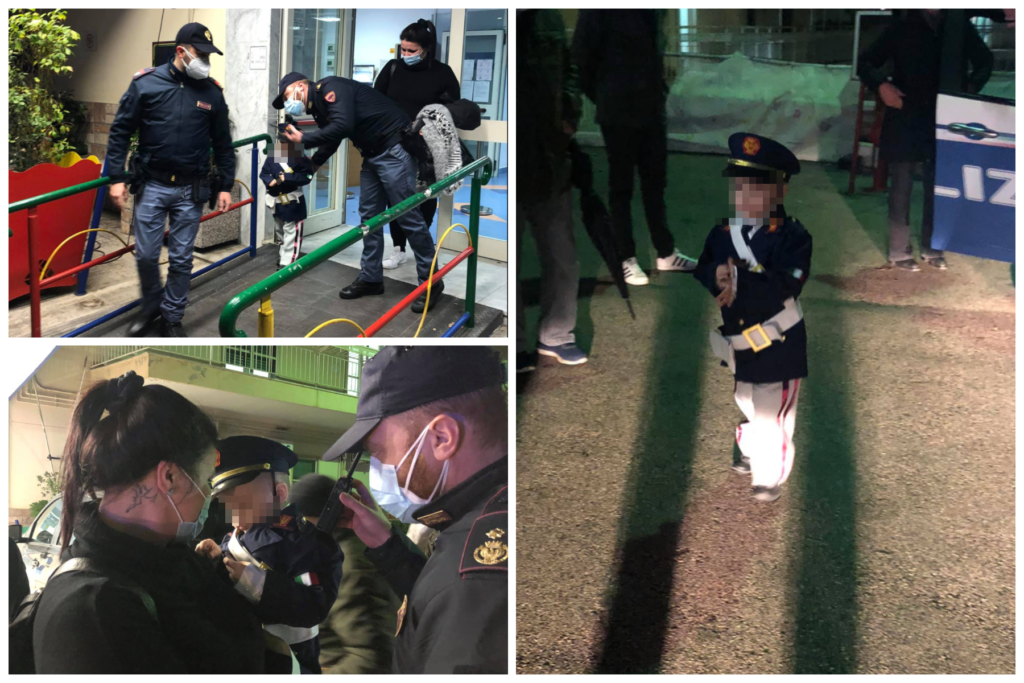 Davide, bimbo napoletano di 3 anni sconfigge il cancro e realizza il sogno di diventare poliziotto