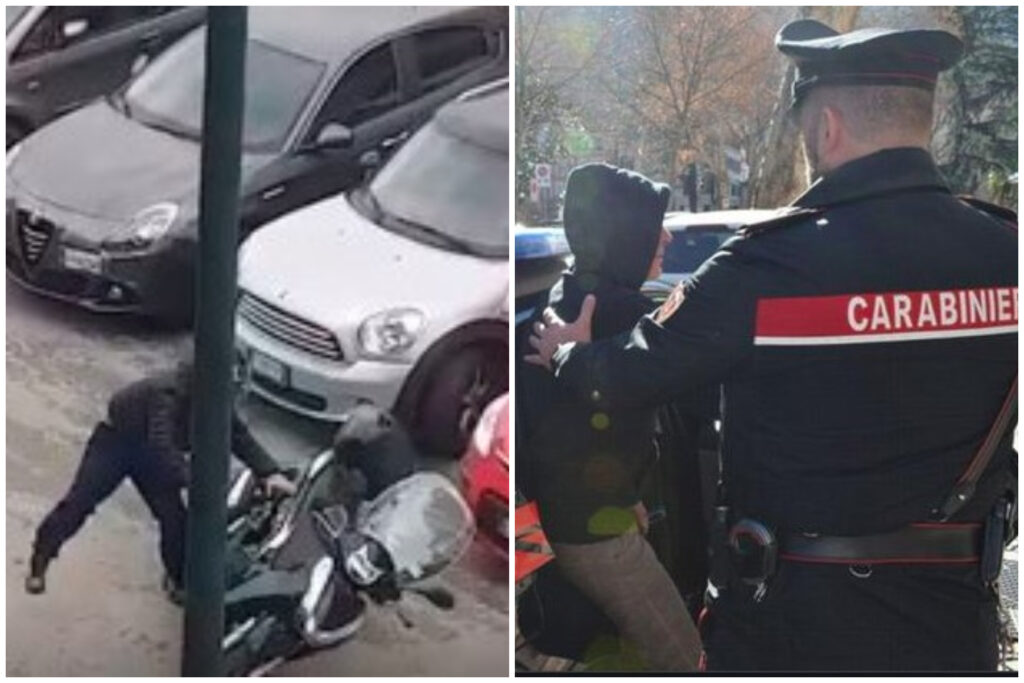 Ladro imbranato in azione: ruba auto ma non sa usare il cambio, prova a scappare con uno scooter e cade