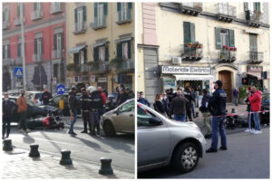 Momenti di tensione a Napoli in via Giordano Bruno, zona conosciuta anche come "La torretta", alla fine della riviera di Chiaia, dove è avvenuto un grave incidente sulla corsia preferenziale.