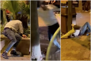 Afragola, ubriaco si schianta contro un palo e i passanti riprendono la scena