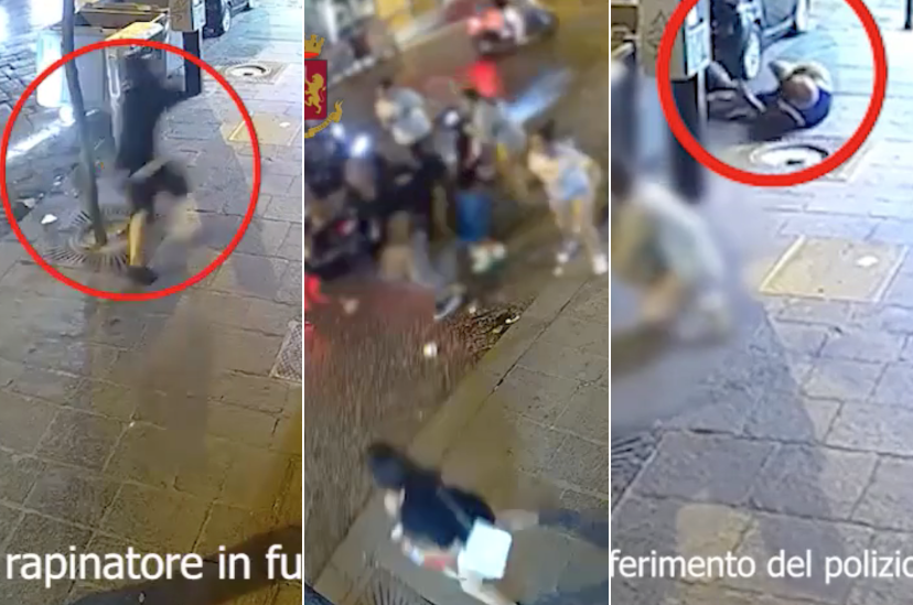 Il video del poliziotto ferito a Napoli durante i festeggiamenti per l'Italia