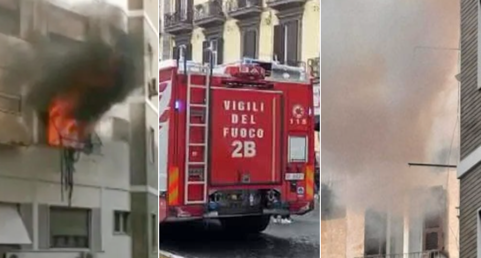 Incendio in via Santa Lucia