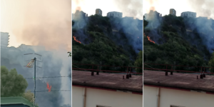 Incendio tra Fuorigrotta e Posillipo