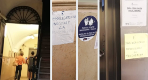 Mascherina ascensore di Chiaia Anm