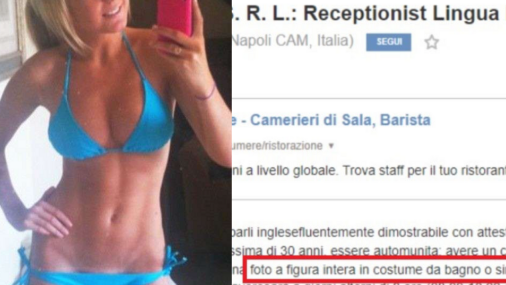 L'annuncio di lavoro vergognoso a Napoli multa