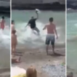 Rissa in spiaggia a Posillipo