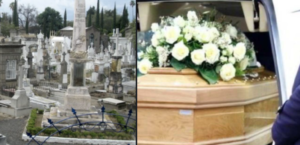 Va al funerale della moglie, cade in una fossa del cimitero e perde la vita