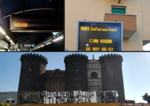 Addio Diego, Napoli si risveglia senza il suo 'Re': il ricordo Maradona su bus, metro e al Maschio Angioino