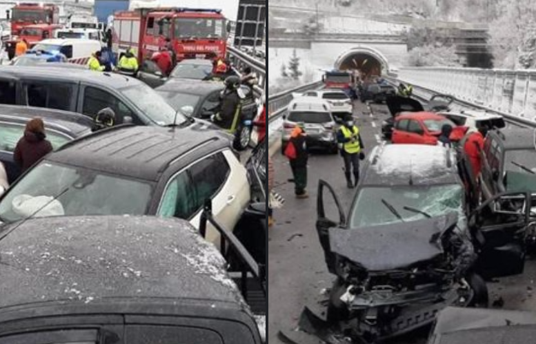 La strada è ghiacciata e l'incidente è grave, più di 20 le auto coinvolte: due morti e 10 feriti