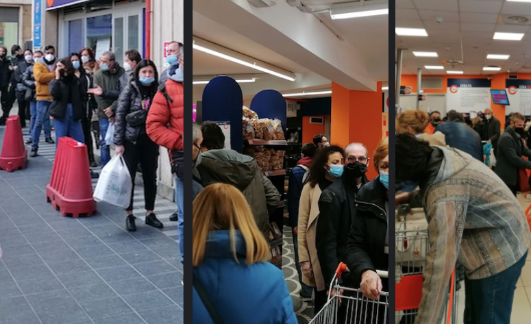 Tensioni nel supermercato strapieno a Napoli. Folla e polemiche in un supermercato del centro città. "Meglio contingentare gli ingressi"