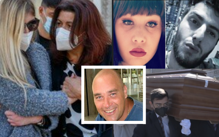 Il dolore della mamma di Elena Gioia al funerale del marito Aldo