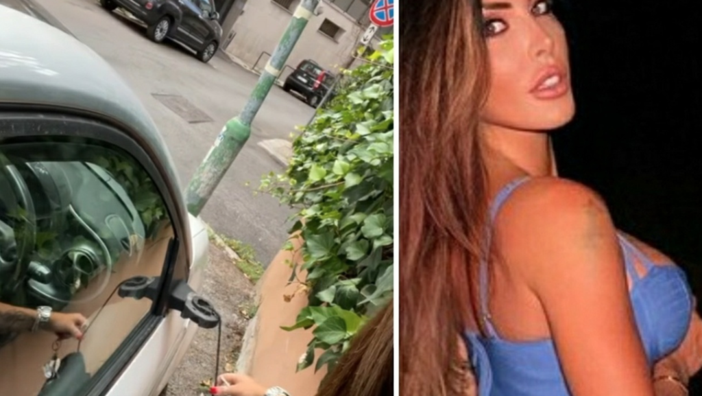 Guendalina Tavassi vandalizzata auto