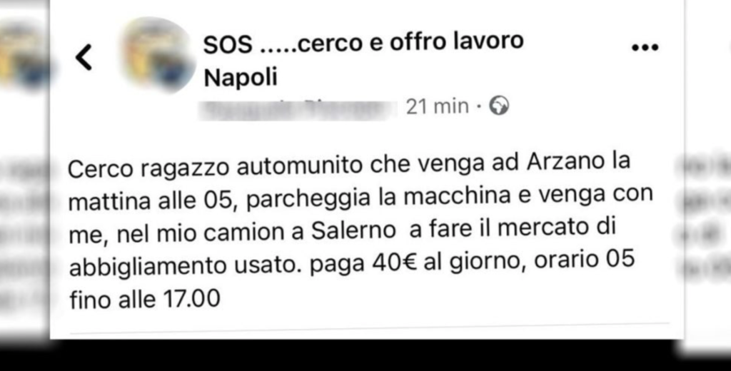offerta di lavoro indecente