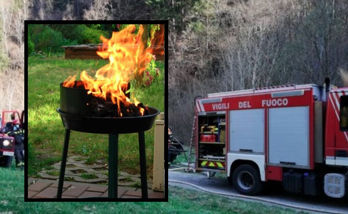Dramma nel Salernitano, ritorno di fiamma mentre accende il barbecue: uomo avvolto dalle fiamme