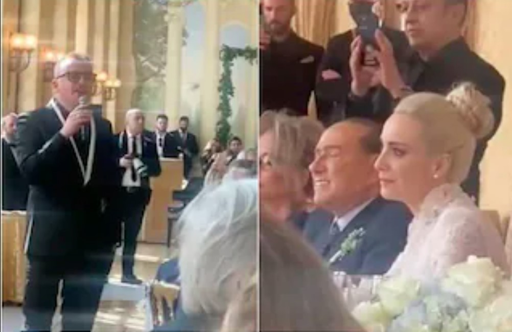 Gigi D'Alessio al matrimonio di Silvio Berlusconi
