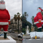 Tolto il Babbo Natale di piazza Vittoria a Napoli