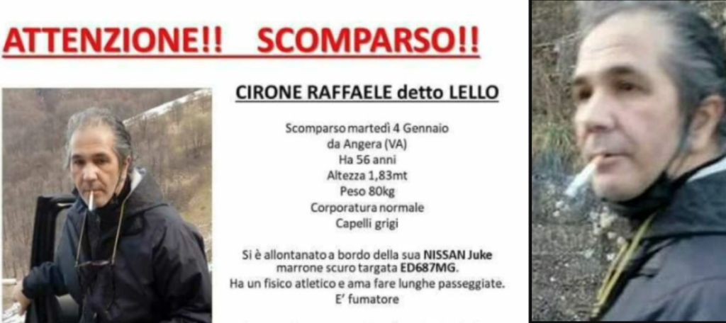 Trovato morto Raffaele Cirone