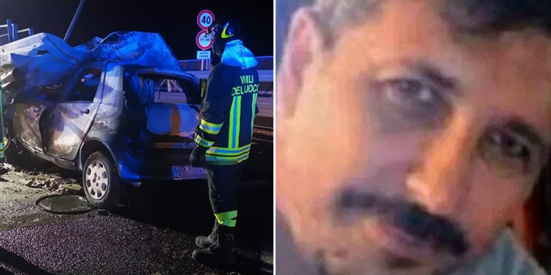 emili parisi muore carbonizzato nell'auto