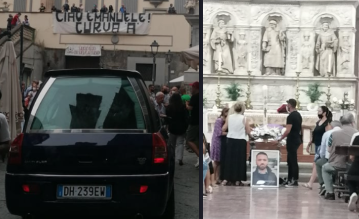 Il gesto della madre di Emanuele Melillo al funerale del figlio