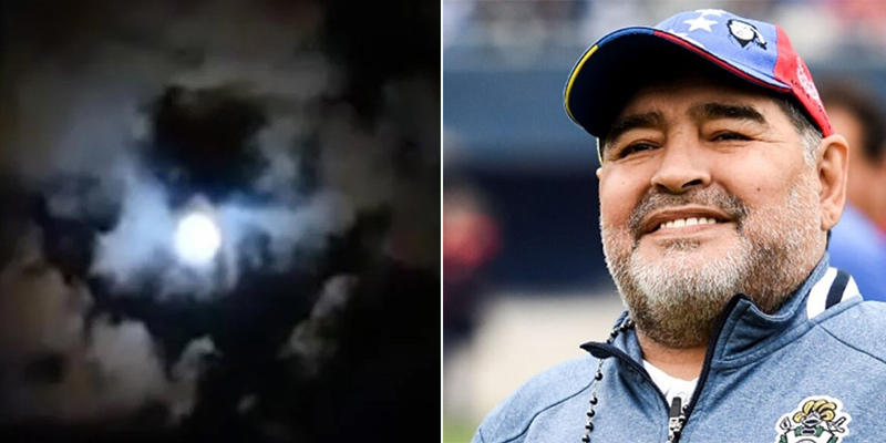 Immagine di Maradona riflessa nel cielo, il video di una giovane diventa virale