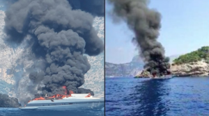 incendio barca li galli