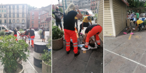 Paura in piazza Sannazaro, donna incosciente in strada: soccorsa da passanti e ambulanza privata