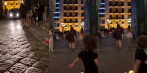 Follia al Borgo Marinari, padre spinge figlio a colpire passanti con palla in cambio di una granita