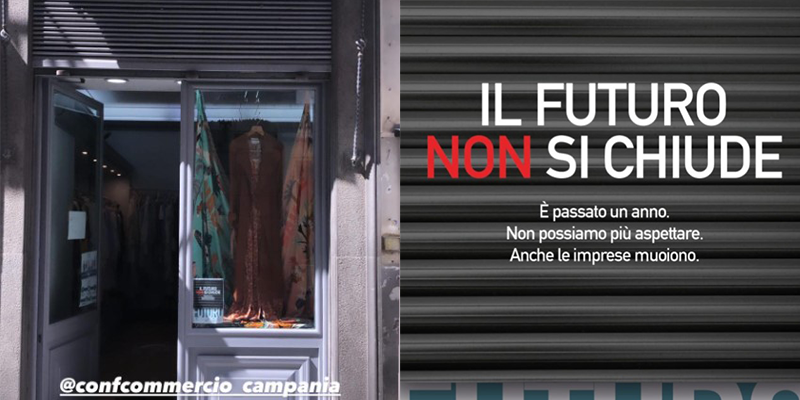 protesta negozi chiaia