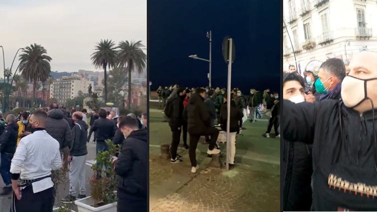 Napoli, la protesta dei ristoratori contro De Luca: lungomare paralizzato