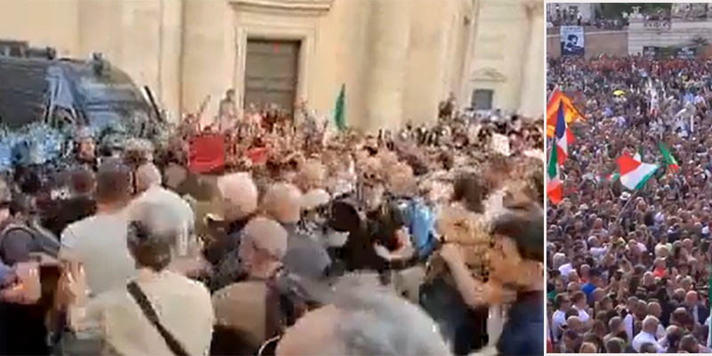 scontri roma no green-pass