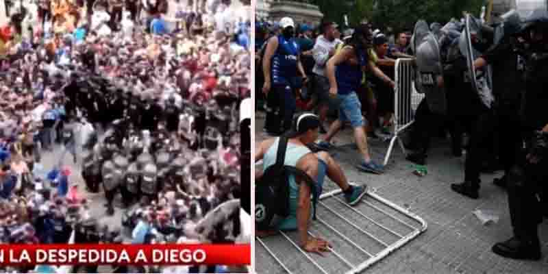 Tensioni davanti alla camera ardente per Maradona, scontri tra tifosi e polizia
