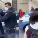 Donna arrestata fuori la Carlo Poerio