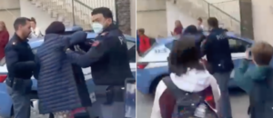 Donna arrestata fuori la Carlo Poerio