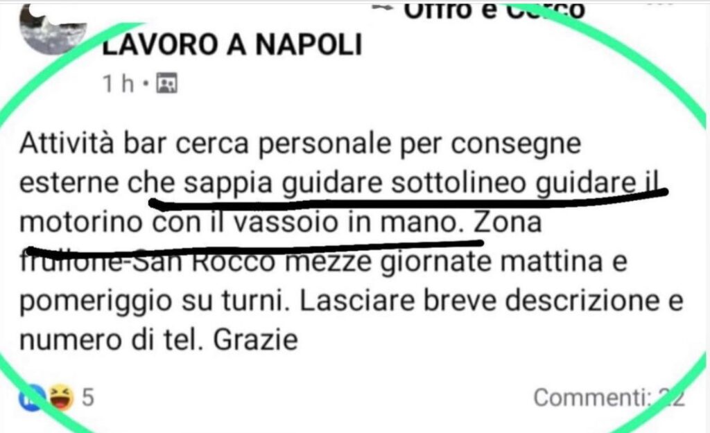 Offerta di lavoro a Napoli