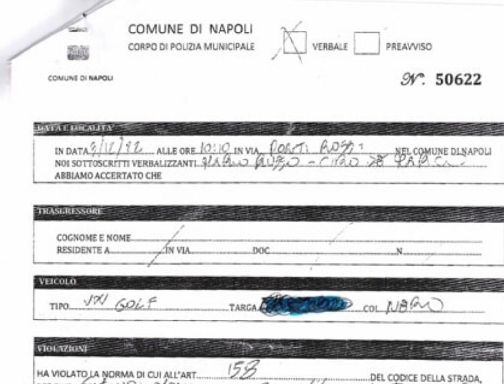 Finti verbali a Napoli