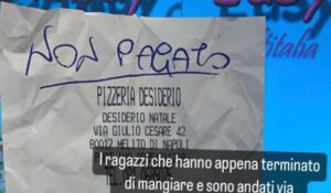 Ragazzi non pagano pizza Melito