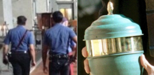 Ruba l'urna di un defunto