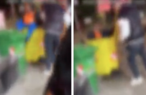 Mettono uomo nel cassonetto della spazzatura