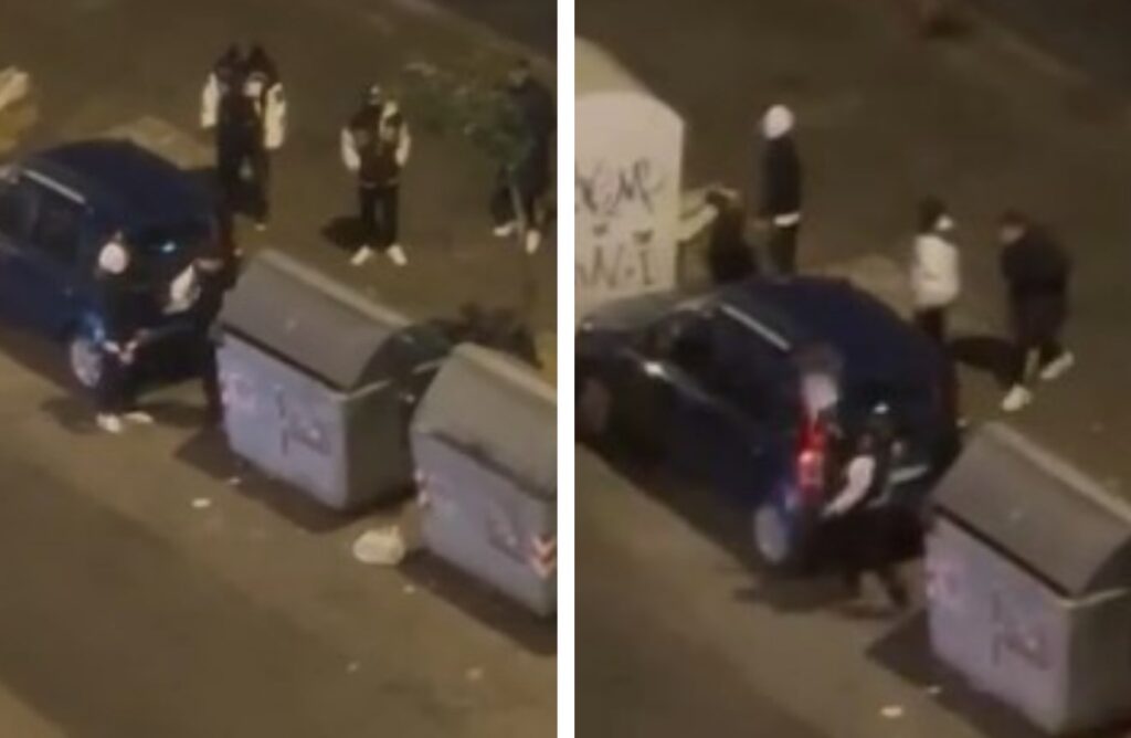 Baby gang lancia pietre contro le auto