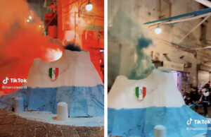 Mini Vesuvio che erutta per lo scudetto del Napoli