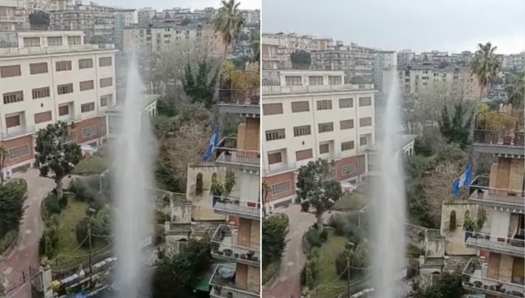 Tir trancia tubo dell'acqua a Napoli