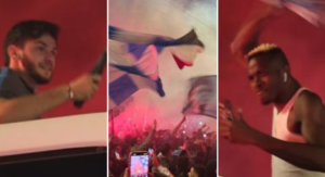 I giocatori del Napoli accolti da migliaia di tifosi a Capodichino